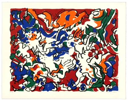 Litografía Wyckaert - Carnaval Barbare