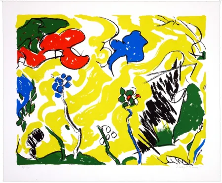 Litografía Wyckaert - Coup de vent dans le jardin