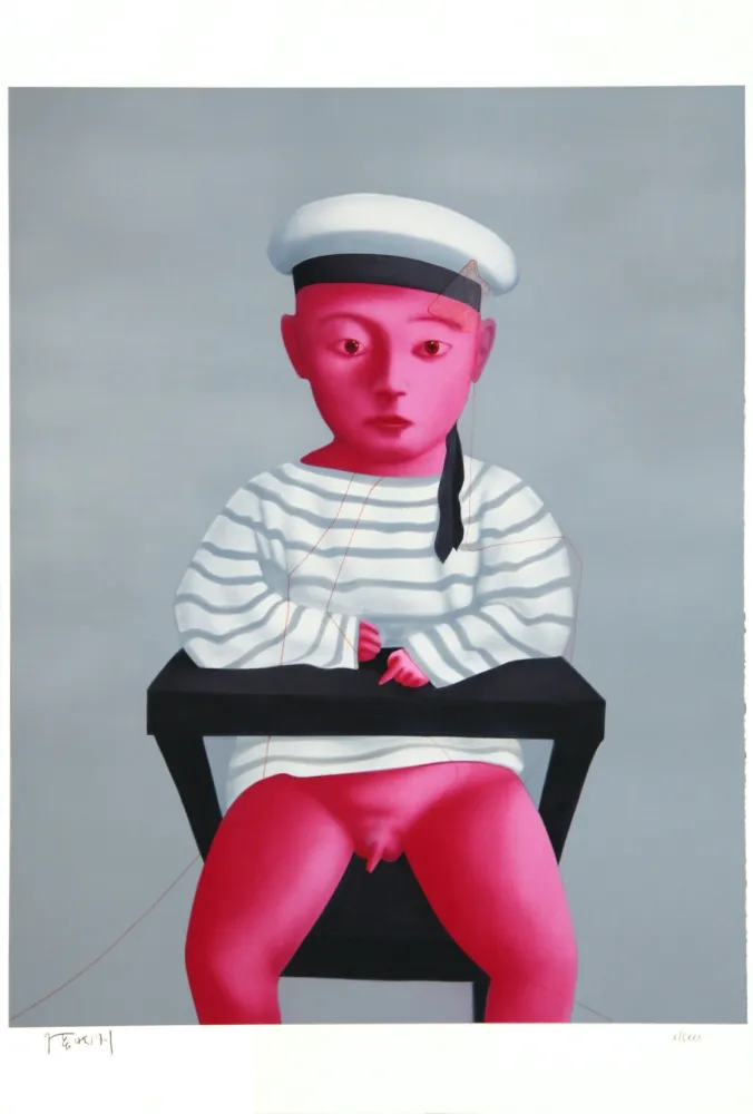 Linograbado Xiaogang - Baby in a Sailor Suit - Planche No. 18