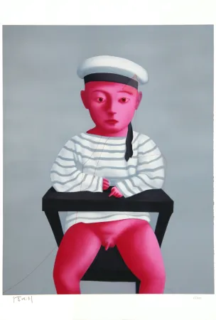 Linograbado Xiaogang - Baby in a Sailor Suit - Planche No. 18