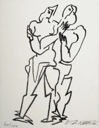 Litografía Zadkine - Figures, 1967 - Hand-signed!