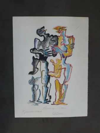 Litografía Zadkine - Hommage à Rodin 