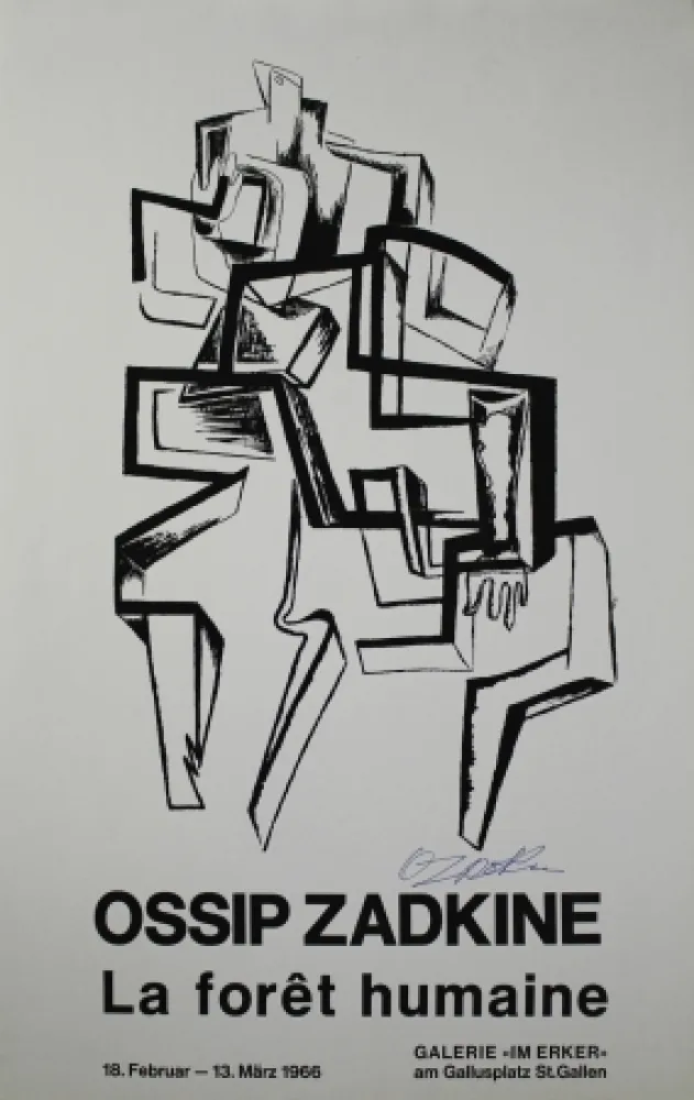 Litografía Zadkine - La forêt humaine
