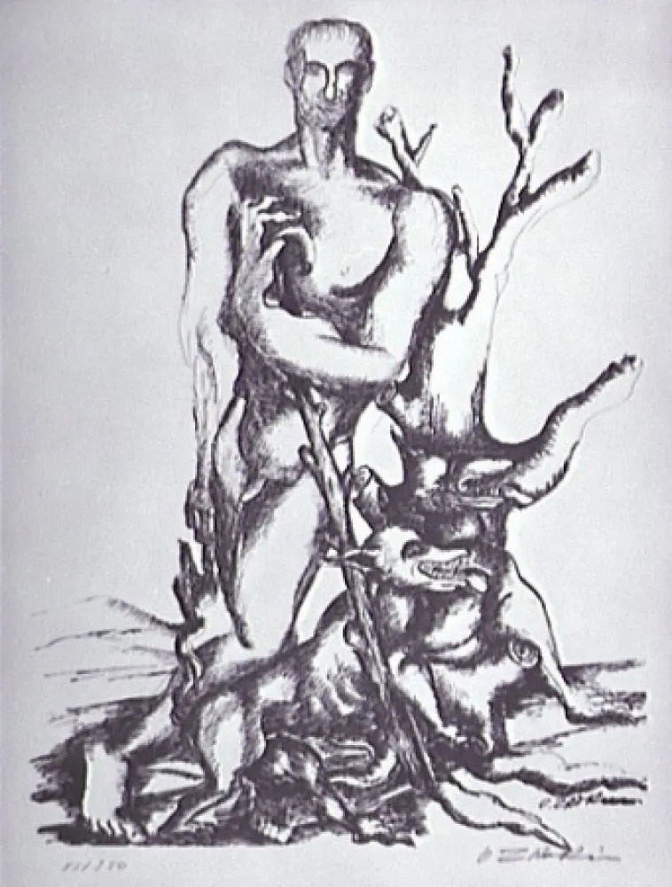 Litografía Zadkine - Le berger de Gerion