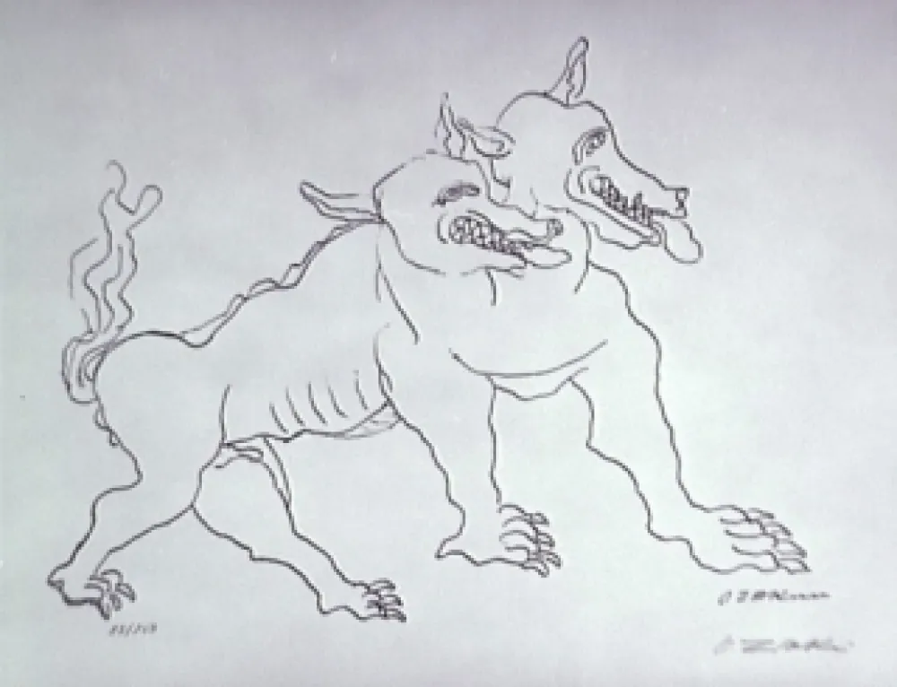 Litografía Zadkine - Le chien de Gerion (b)