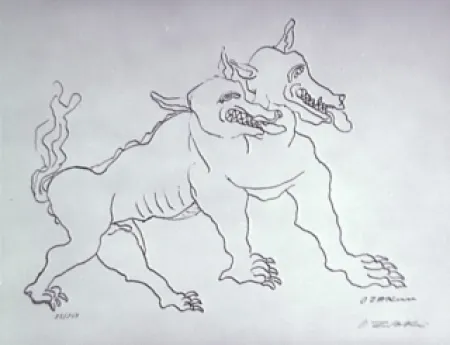 Litografía Zadkine - Le chien de Gerion (b)