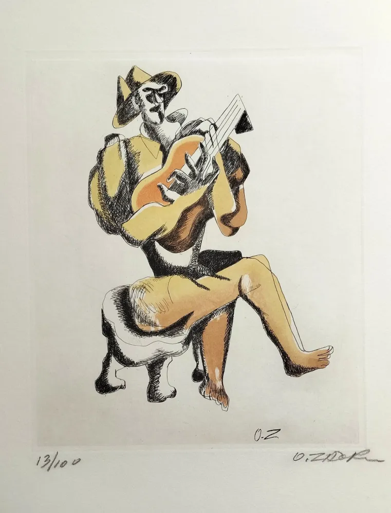 Aguafuerte Zadkine - Le Guitariste
