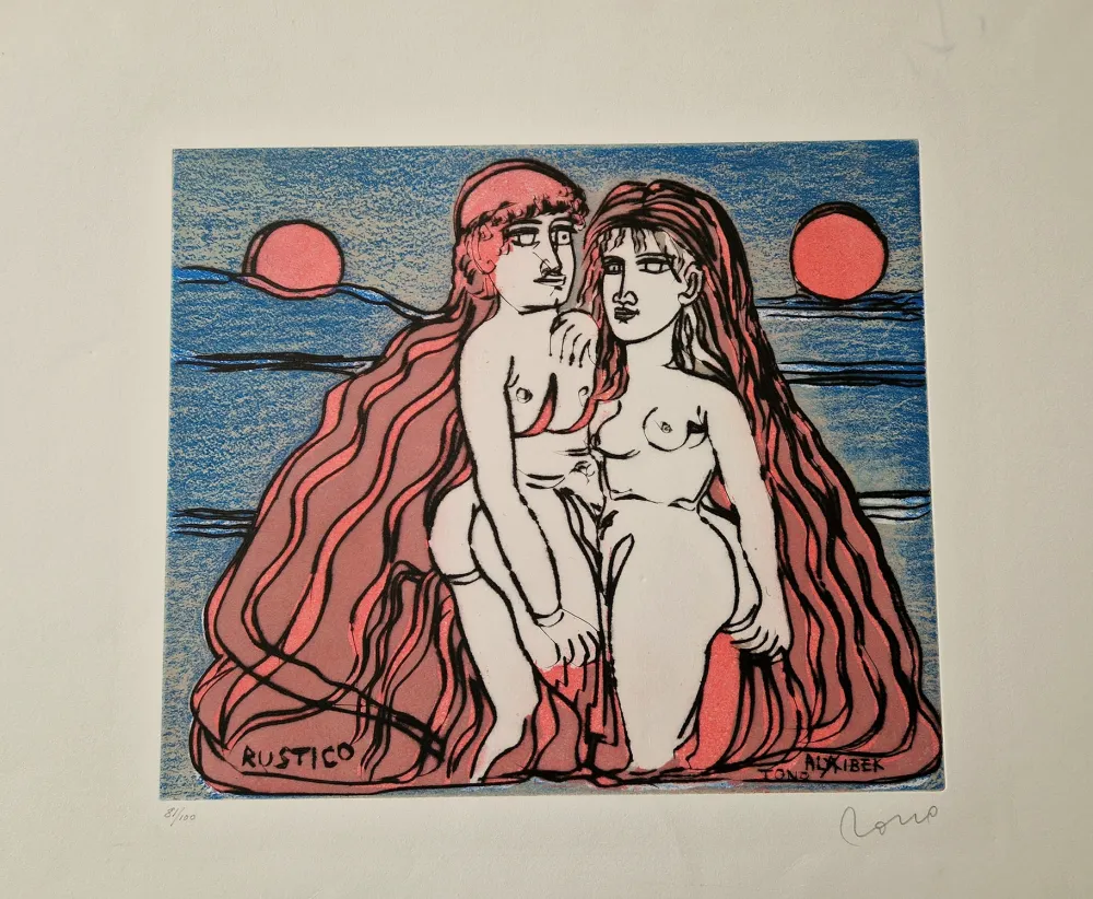 Aguafuerte Zancanaro - Alibek e Rustico