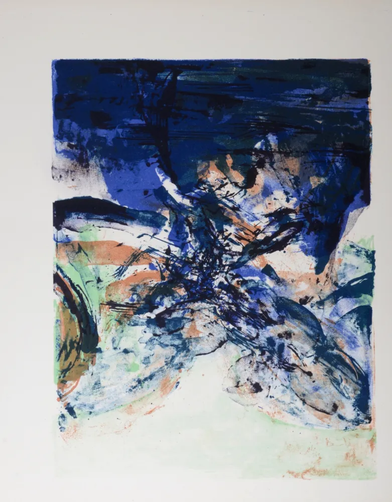 Litografía Zao - Composition - Homage to San Lazzaro, 1975