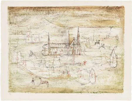 Litografía Zao - La vieille ville 