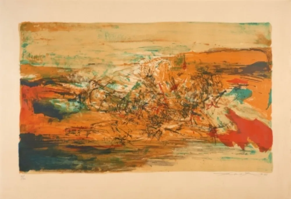 Litografía Zao - Lithograph, 1973 