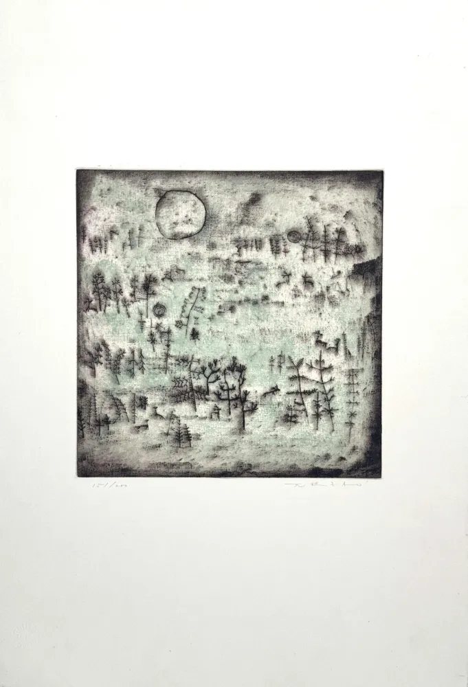 Aguafuerte Zao - Paysage au soleil 