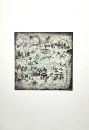 Aguafuerte Zao - Paysage au soleil 