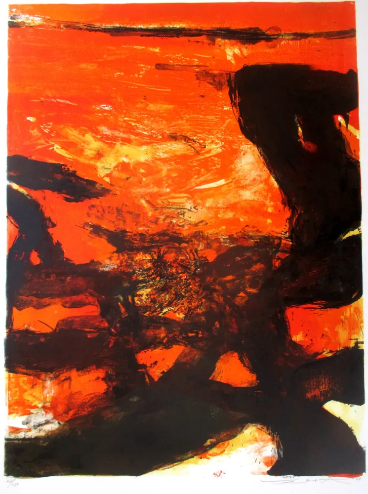 Litografía Zao - Red composition