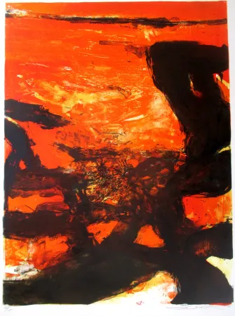 Litografía Zao - Red composition