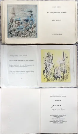 Libro Ilustrado Zao - René Char : LES COMPAGNONS DANS LE JARDIN. 4 gravures originales en couleurs (1957)