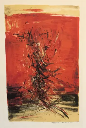 Litografía Zao - Untitled (Red)
