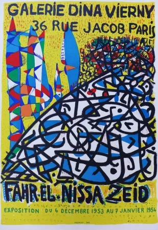 Litografía Zeid - Dina Vierny 1953