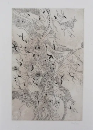 Aguafuerte Y Aguatinta Zurn - Oracles et spectacles Pl.6